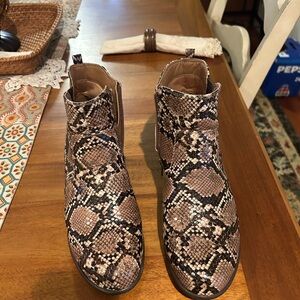 Kim Rogers Brown Snakeskin Ankle Boots